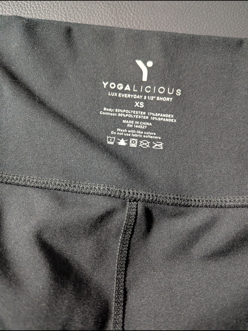 Yogalicious Black Luxe Everyday 3 1/2" Short - XS